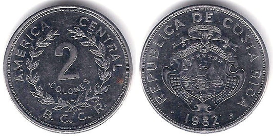 (211.1) Costa Rica. 1982. 2 Colones (EBC)