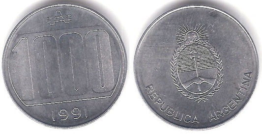 (105) Argentina. 1991. 1000 Australes (EBC)