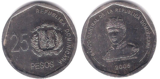 (107) República Dominicana. 2005. 25 Pesos (EBC+)
