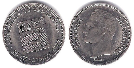 (Y41a) Venezuela. 1988. 50 Centimos (SC)