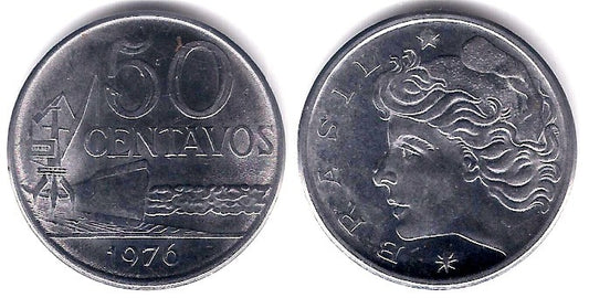 (580b) Brasil. 1975. 50 Centavos (EBC)
