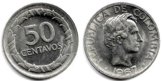 (228) Colombia. 1967. 50 Centavos (EBC+)
