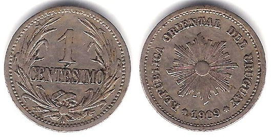 (19) Uruguay. 1909A. 1 Centesimo (MBC)