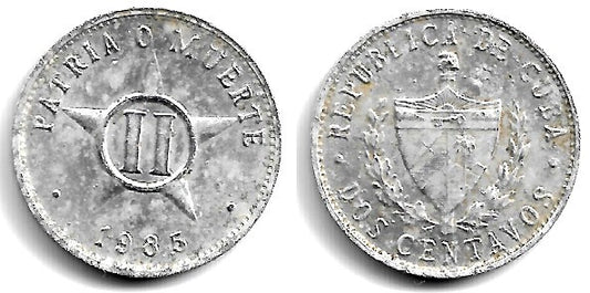 (104.2) Cuba. 1985. 2 Centavos (MBC)
