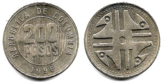 (287) Colombia. 1996. 200 Pesos (EBC)