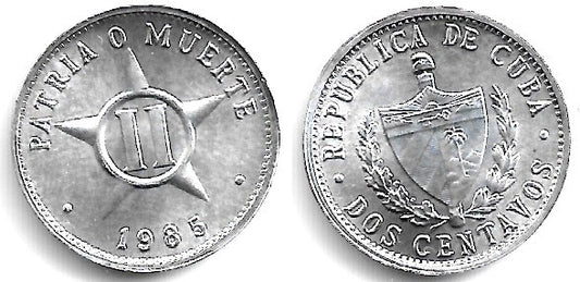 (104.2) Cuba. 1985. 2 Centavos (SC)