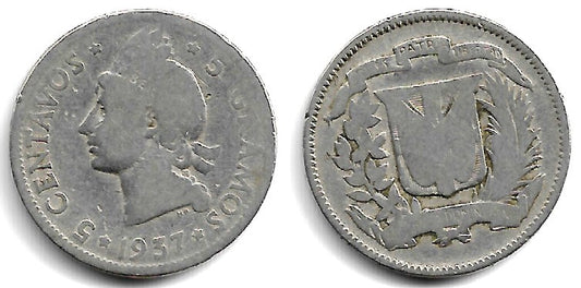 (18) República Dominicana. 1937. 5 Centavos (RC)