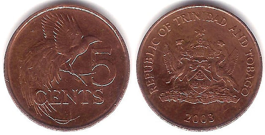 (30) Trinidad y Tobago. 2003. 5 Cents (MBC)