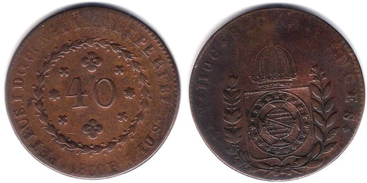 (363.1) Brasil. 1830R. 40 Reis (MBC-)