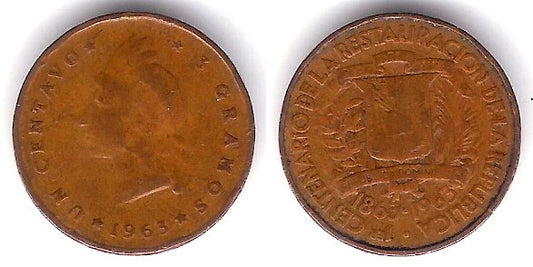 (25) República Dominicana. 1963. 1 Centavo (BC)