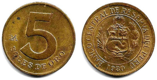 (271) Perú. 1980. 5 Soles de Oro (MBC)