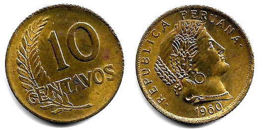 (224.2) Perú. 1960. 10 Centavos (EBC)