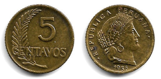 (223.2) Perú. 1956. 5 Centavos (MBC)