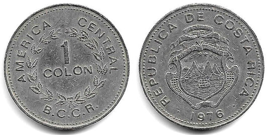 (186.4) Costa Rica. 1976. 1 Colon (MBC-)