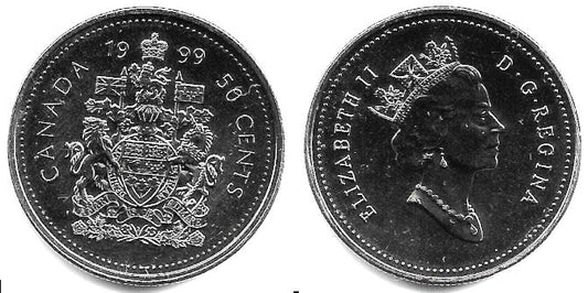 (290) Canadá. 1999. 50 Cents (SC)