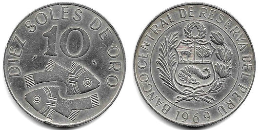 (236) Perú. 1969. 10 Soles de Oro (MBC)